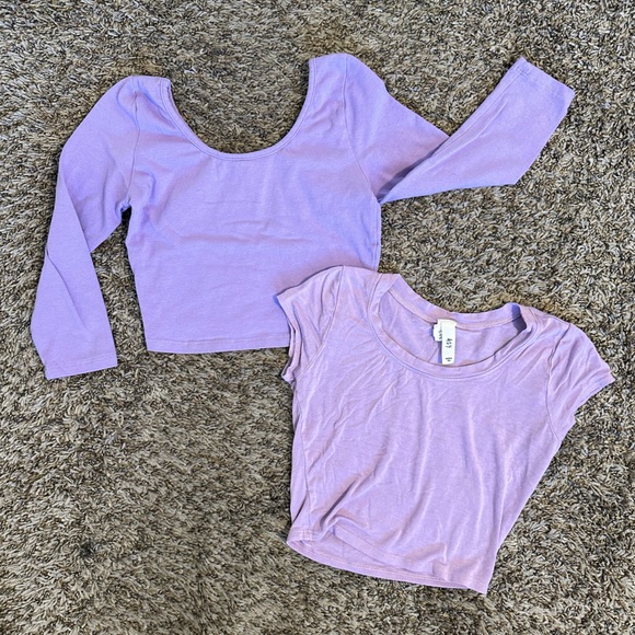 Two Purple Crop Tops - Picture 1 of 9